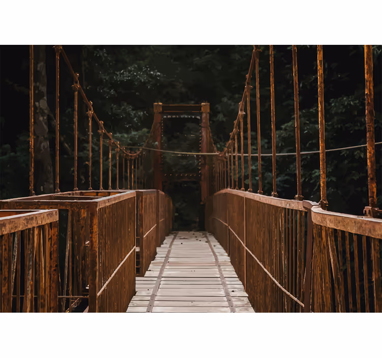 Papier peint 3D Pont de corde forêt tropicale - TenStickers