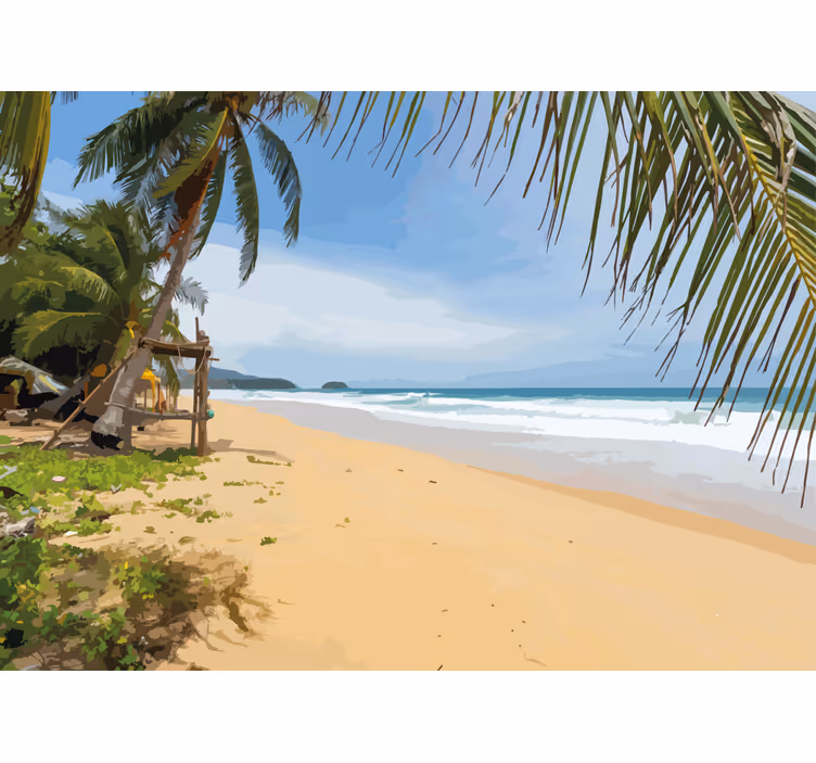 Tapisserie paysage vue sur une côte tropicale - TenStickers