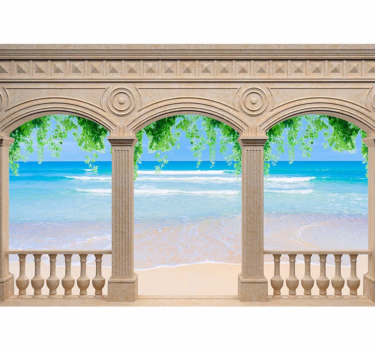 Tapisserie paysage vue sur arc côtier - TenStickers