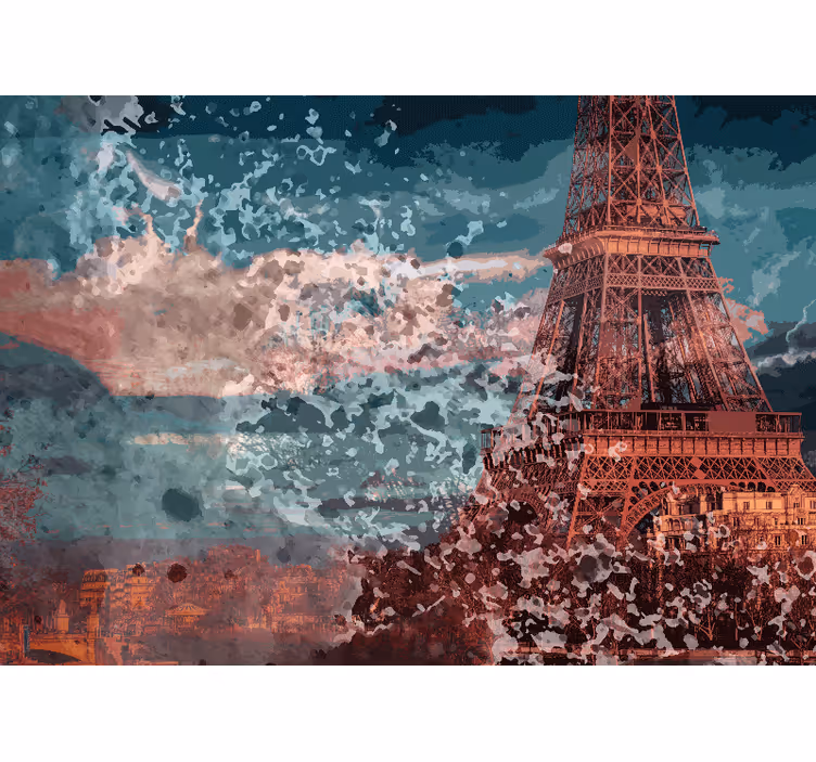 Tapisserie paris vue de la tour eiffel - TenStickers