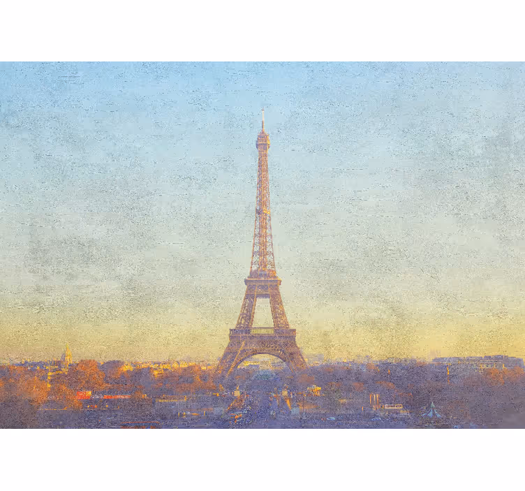 Tapisserie paris tour eiffel au crépuscule - TenStickers
