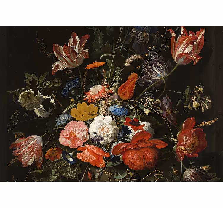 Papier peint mural art Peinture fleurs colorées - TenStickers