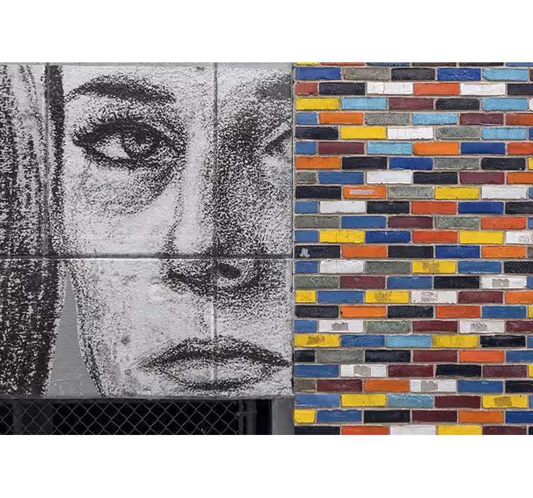 Tapisserie graffiti portrait urbain unique - TenStickers