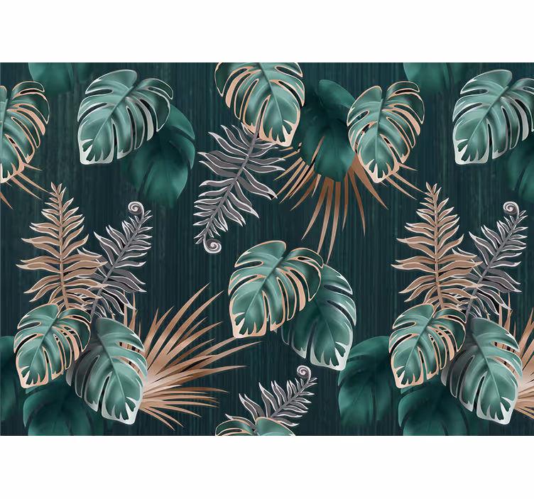 Tapisserie nature inspirations de feuilles tropicales - TenStickers