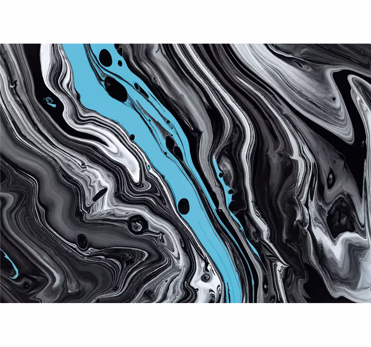 Papier peint design Peinture effet marbre noir - TenStickers