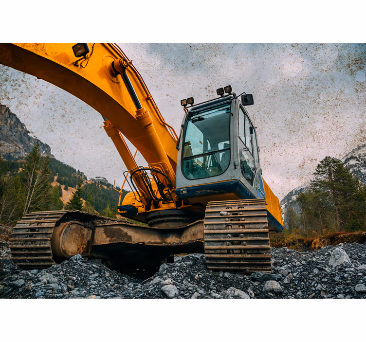 Tapisserie véhicule excavateur de travaux lourds - TenStickers