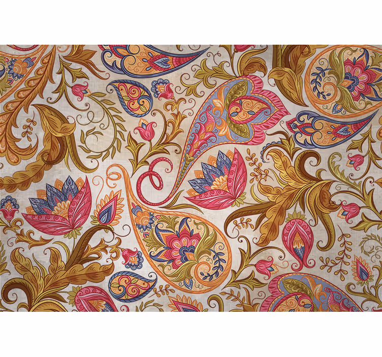 Tapisserie fleur motifs paisley floraux - TenStickers