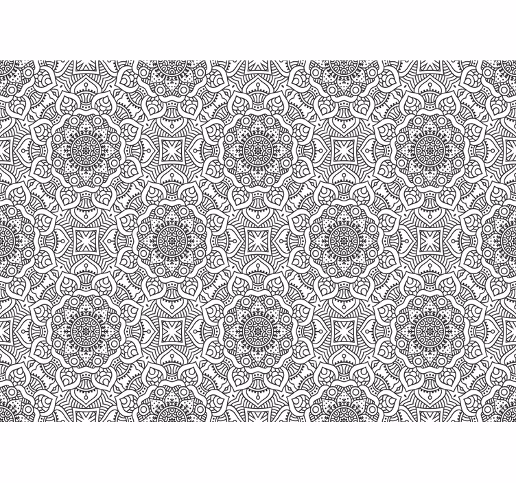 Tapisserie mandala motifs géométriques complexes - TenStickers