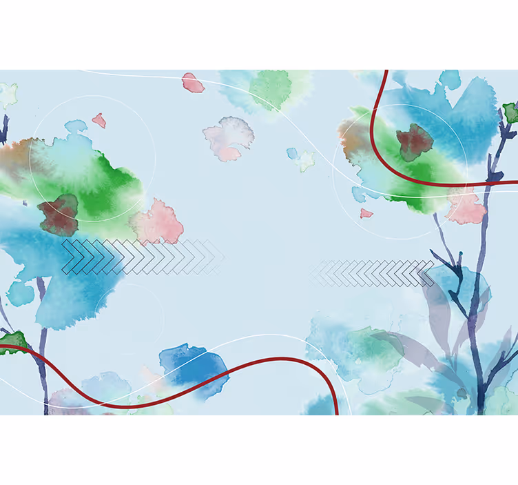 Tapisserie nature aquarelle verte douce - TenStickers
