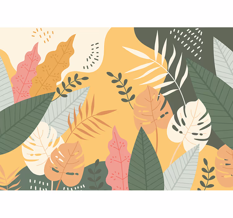Papier peint mural forets Peindre avec des plantes exotiques - TenStickers