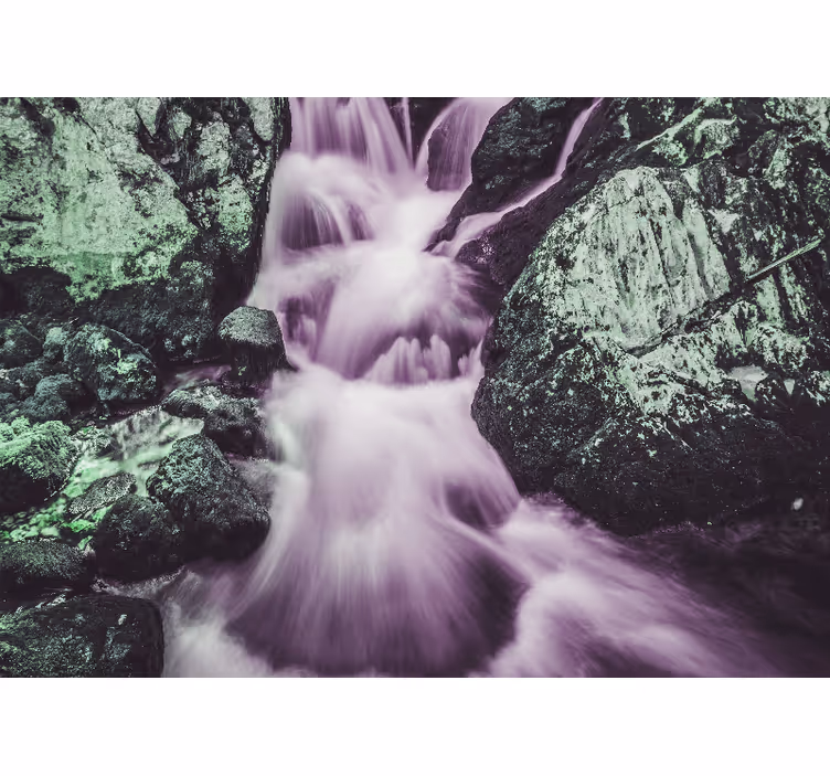 Tapisserie montagne cascades d'eau vive - TenStickers