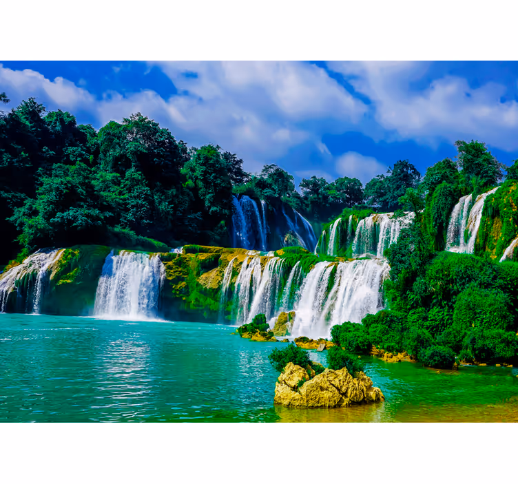 Papier peint mural chutes d'eau Oasis de verdure - TenStickers