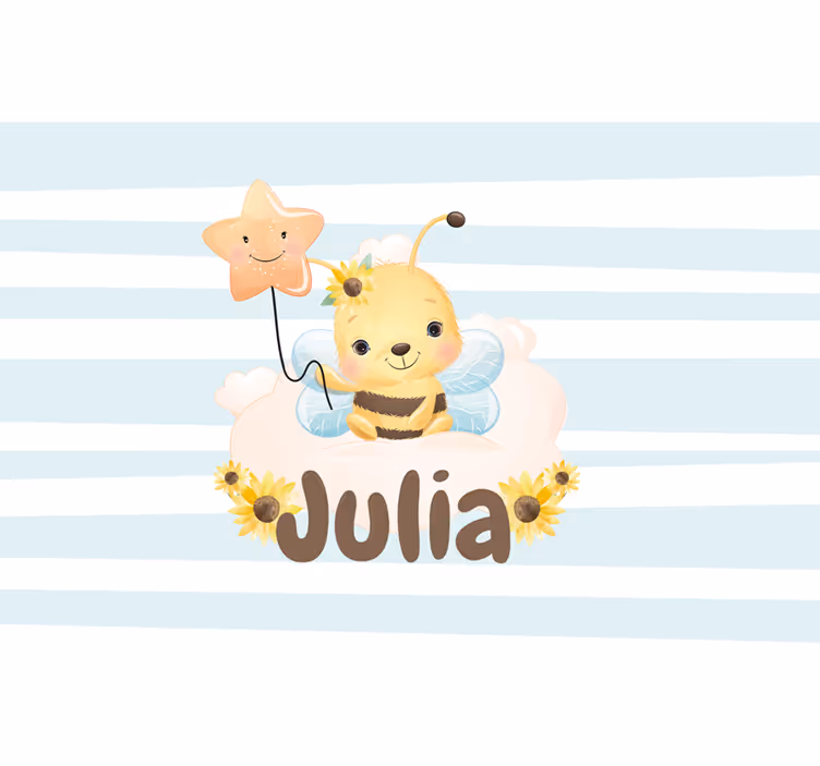 Tapisserie pour chambre bébé personnage abeille mignon - TenStickers