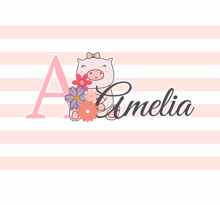 Tapisserie amour pousses de cochon mignonnes - TenStickers