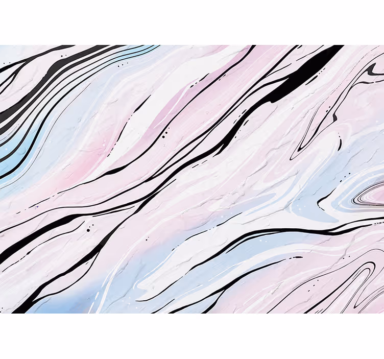 Papier peint chambre ado Conception de marbre abstrait noir rose - TenStickers