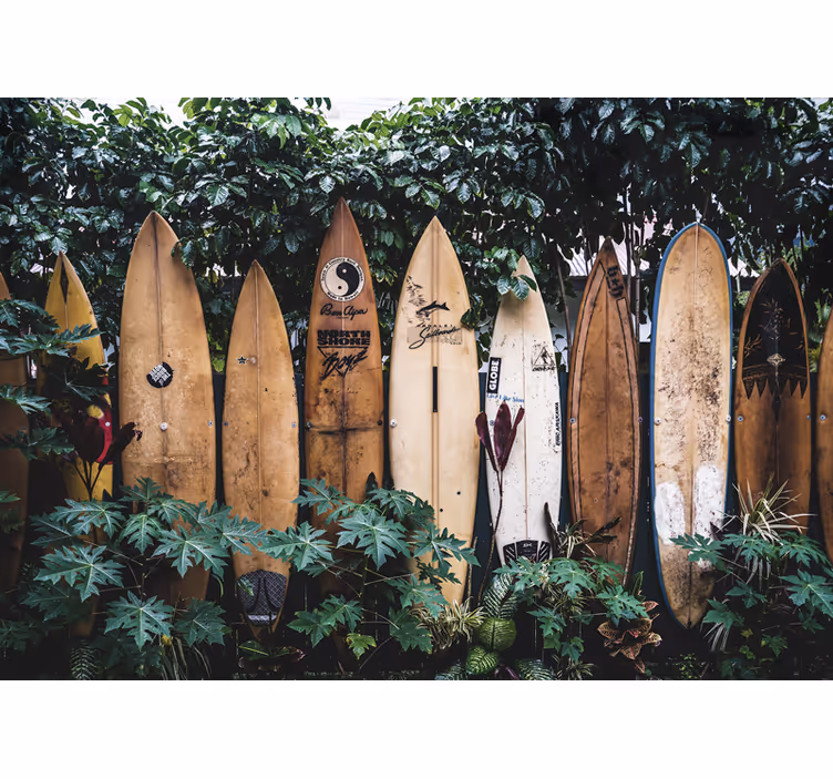 Tapisserie véhicule planches de surf en exposition - TenStickers