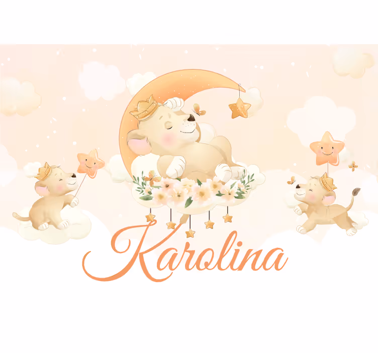 Tapisserie animaux scène de lion rêveur - TenStickers
