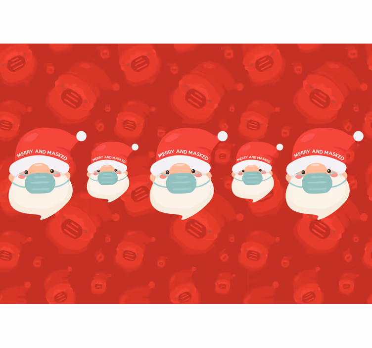 Tapisserie noel père noël avec masque - TenStickers