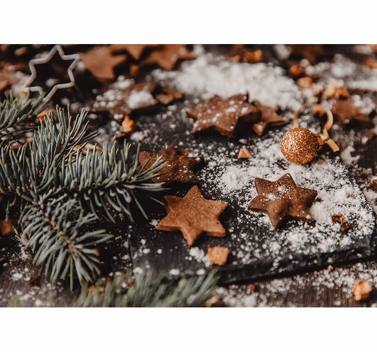 Tapisserie noel Étoiles de pain d'Épices festives - TenStickers