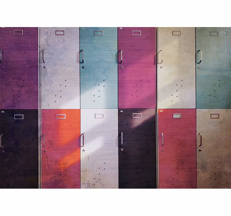 Tapisserie musique portes de casier colorées - TenStickers