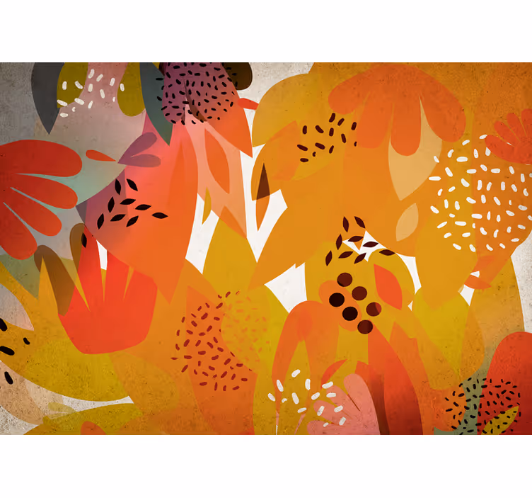 Tapisserie autres fleurs motifs de feuilles vibrants - TenStickers