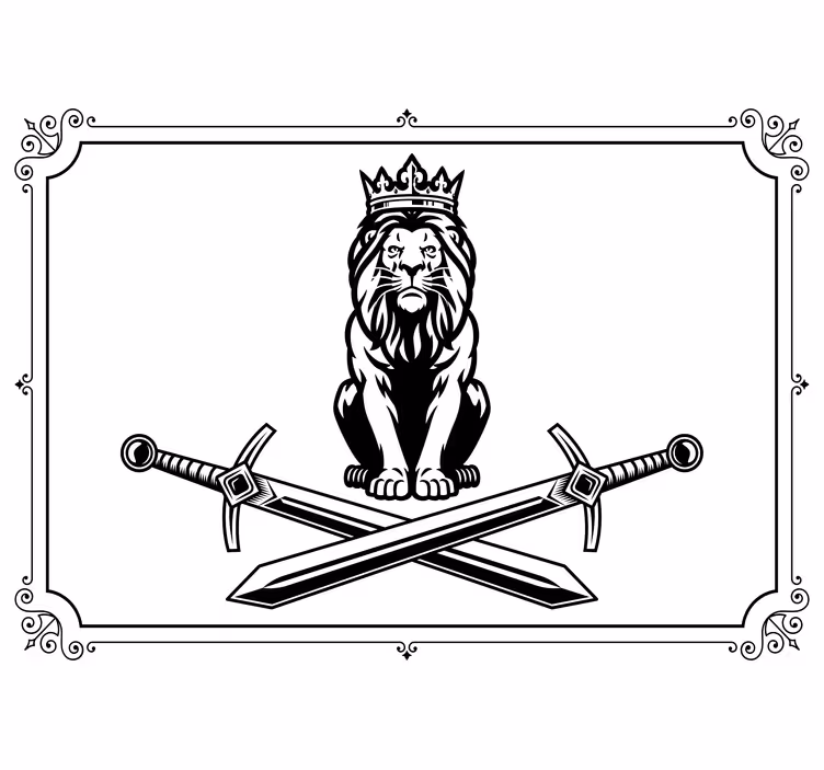Tapisserie lion icône de lion majestueux - TenStickers