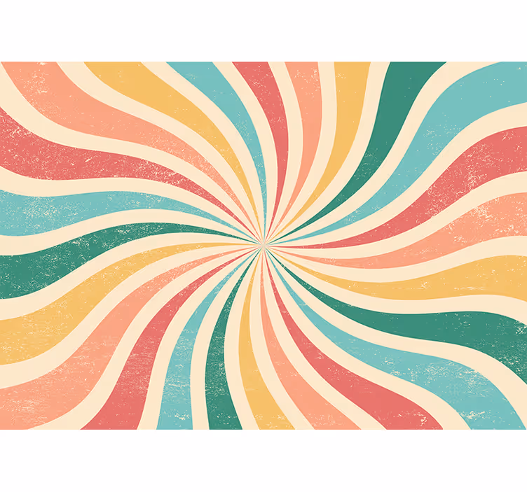Tapisserie 3d vagues colorées en spirale - TenStickers