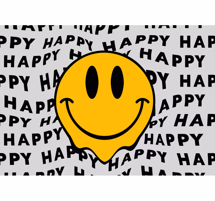 Tapisserie phrase message visage souriant - TenStickers
