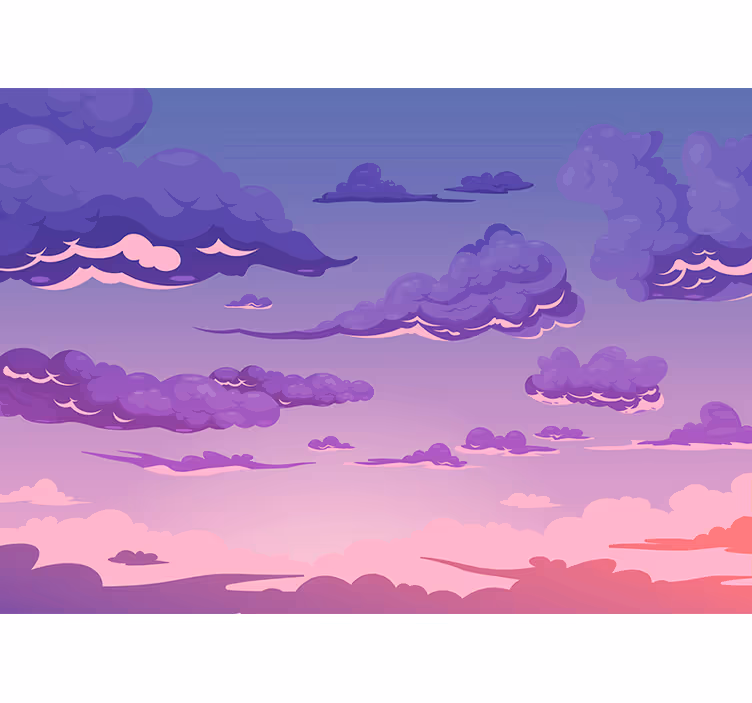 Tapisserie ciel vue de nuages fantaisistes - TenStickers