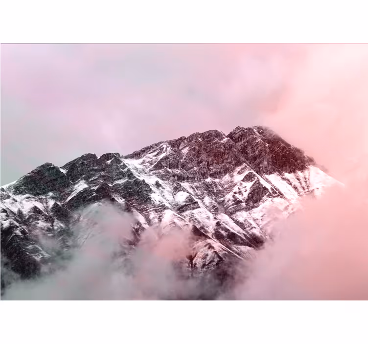 Tapisserie montagne sommet enneigé - TenStickers