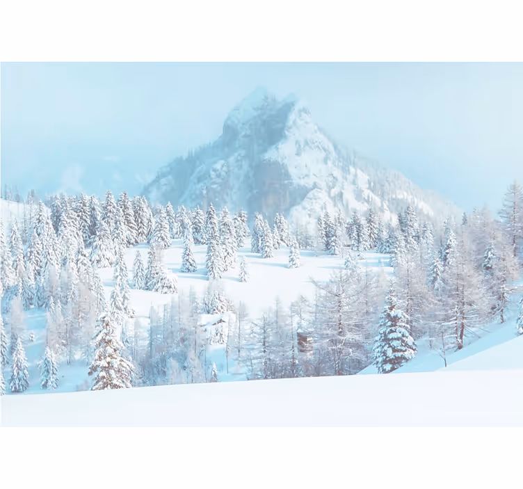 Tapisserie montagne paysage de pics enneigés - TenStickers