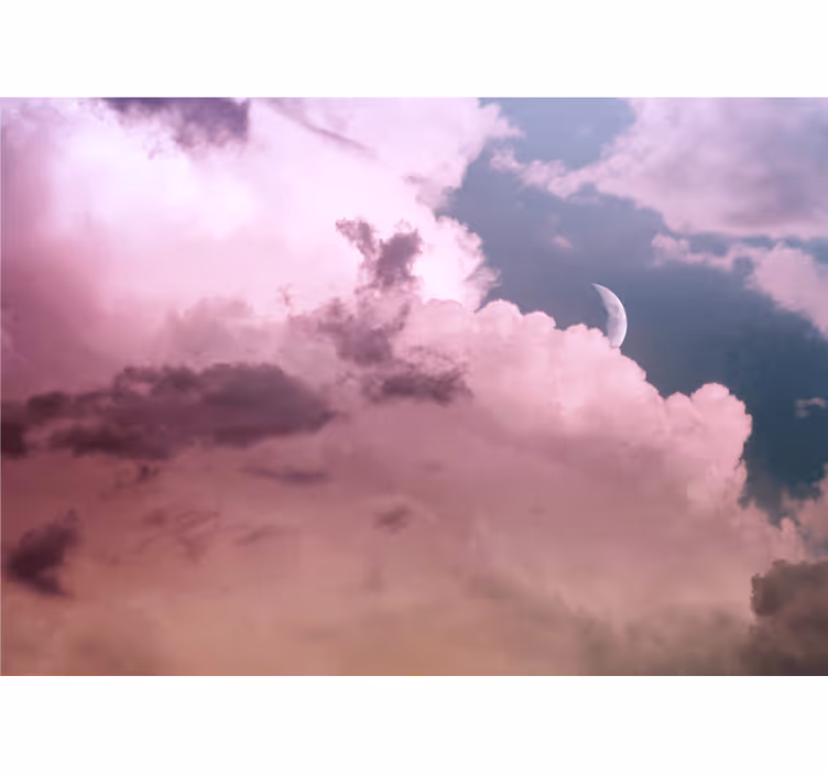 Tapisserie ciel nuit étoilée nuageuse - TenStickers