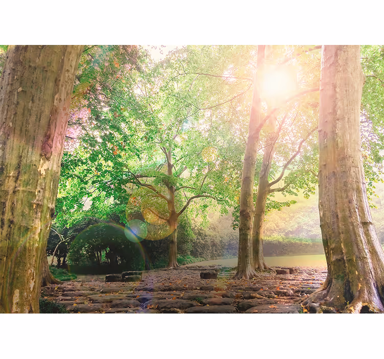 Tapisserie nature sérénité verdoyante luxuriance - TenStickers