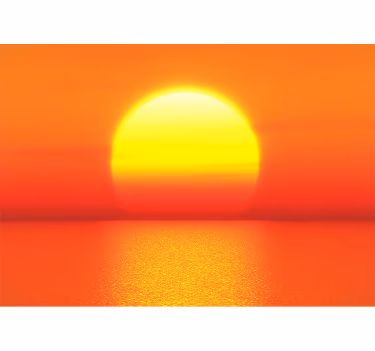 Tapisserie montagne réflexion au coucher de soleil - TenStickers