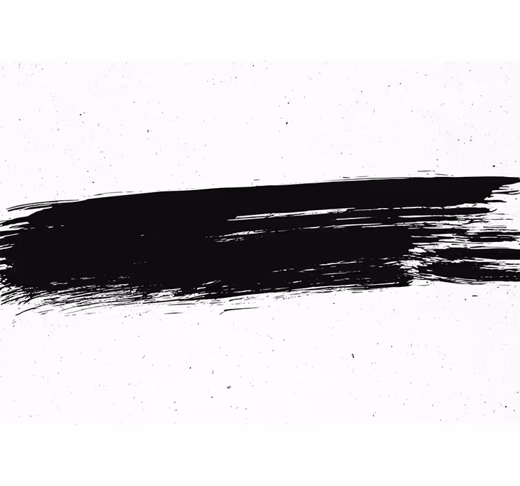 Tapisserie abstraite trait de pinceau noir - TenStickers