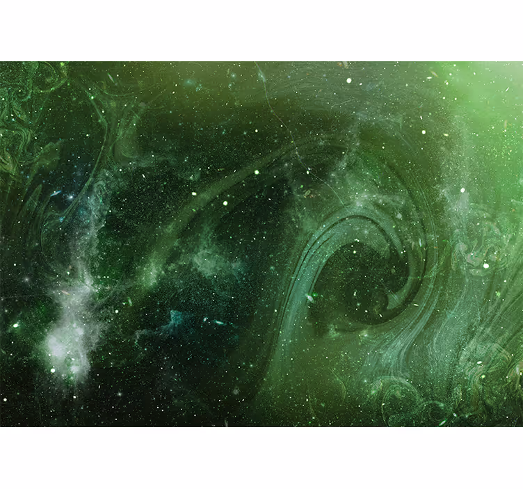 Papier peint nature Vue spatiale avec des couleurs vertes - TenStickers