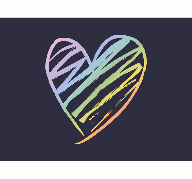 Tapisserie amour design cœur arc-en-ciel - TenStickers