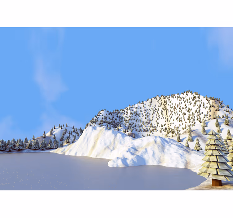 Tapisserie paysage scène de montagne hivernale - TenStickers