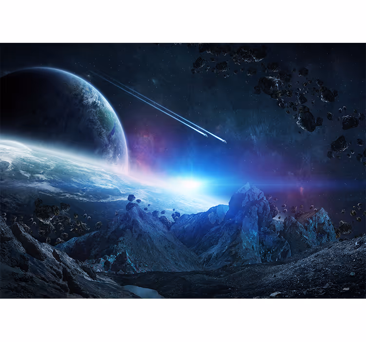 Tapisserie espace paysage planétaire astral - TenStickers