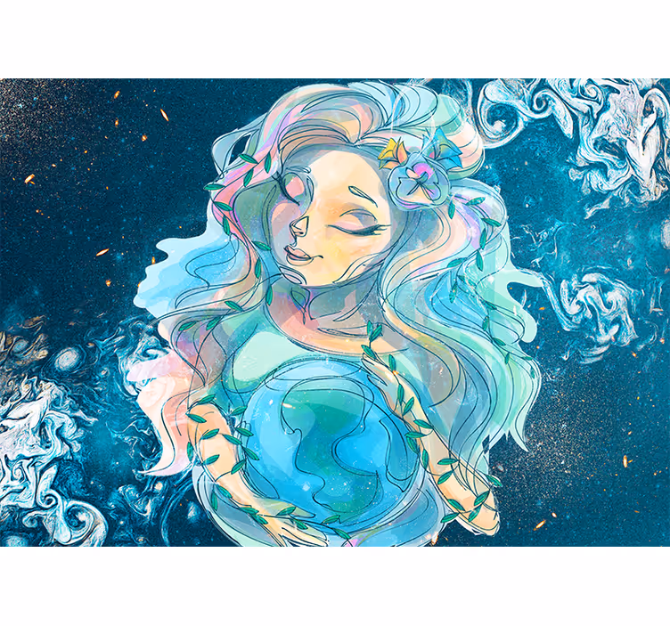 Tapisserie fantaisie gardien enchanteur de la terre - TenStickers