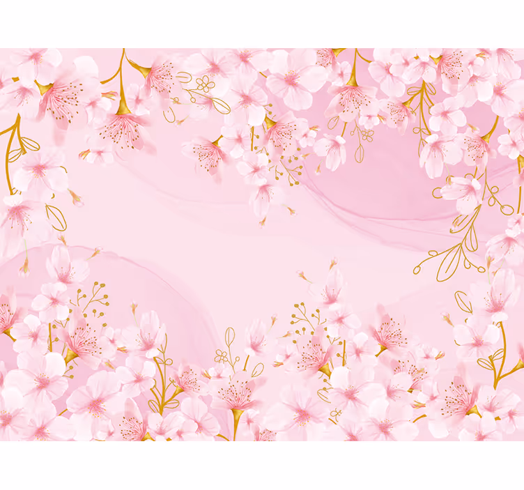 Tapisserie fleur grâce des cerisiers - TenStickers