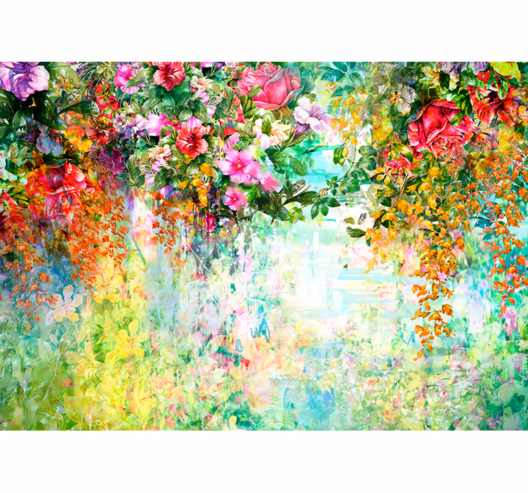 Tapisserie fleur design florale en fleurs - TenStickers