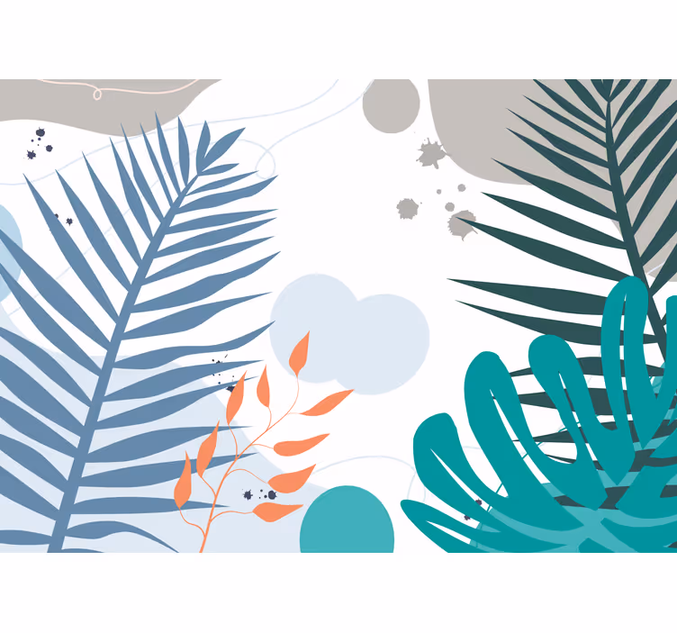 Tapisserie nature motifs de feuilles stylisés - TenStickers