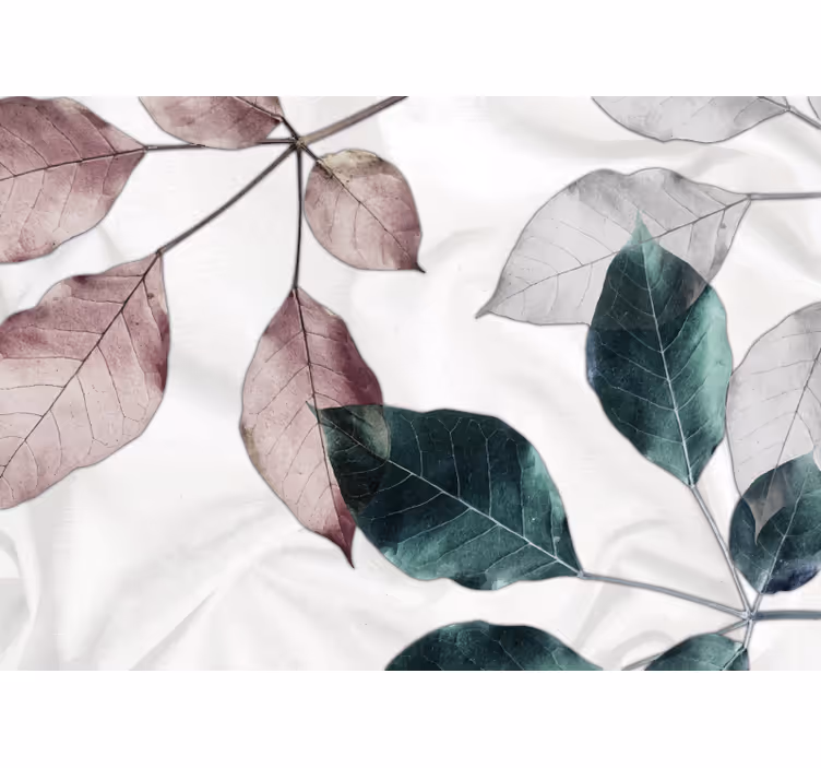 Tapisserie fleur motifs de feuilles subtils - TenStickers