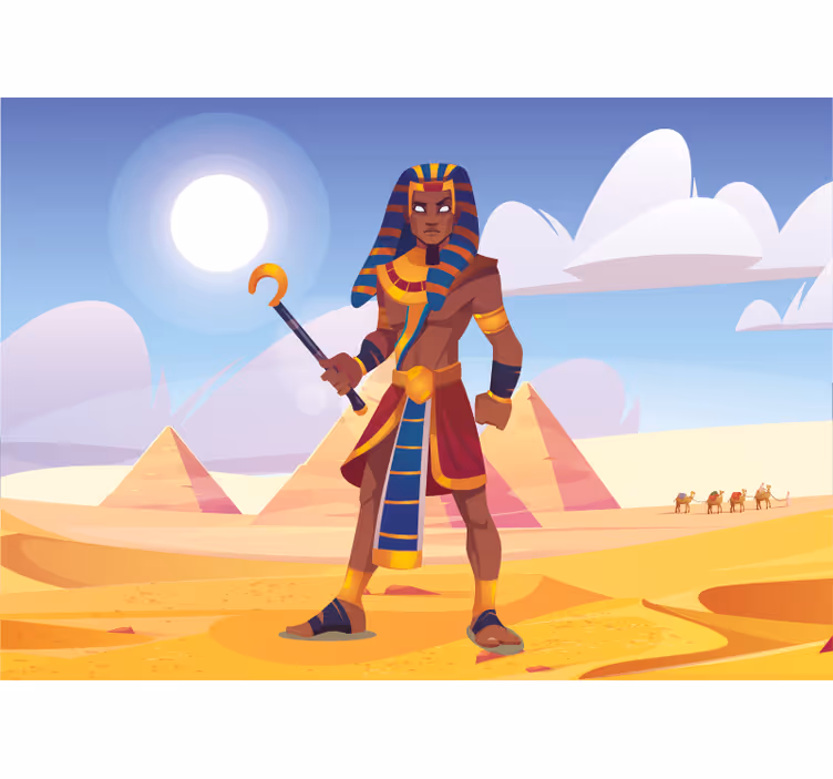 Papier peint moderne Conception de pharaon ramsès ii - TenStickers