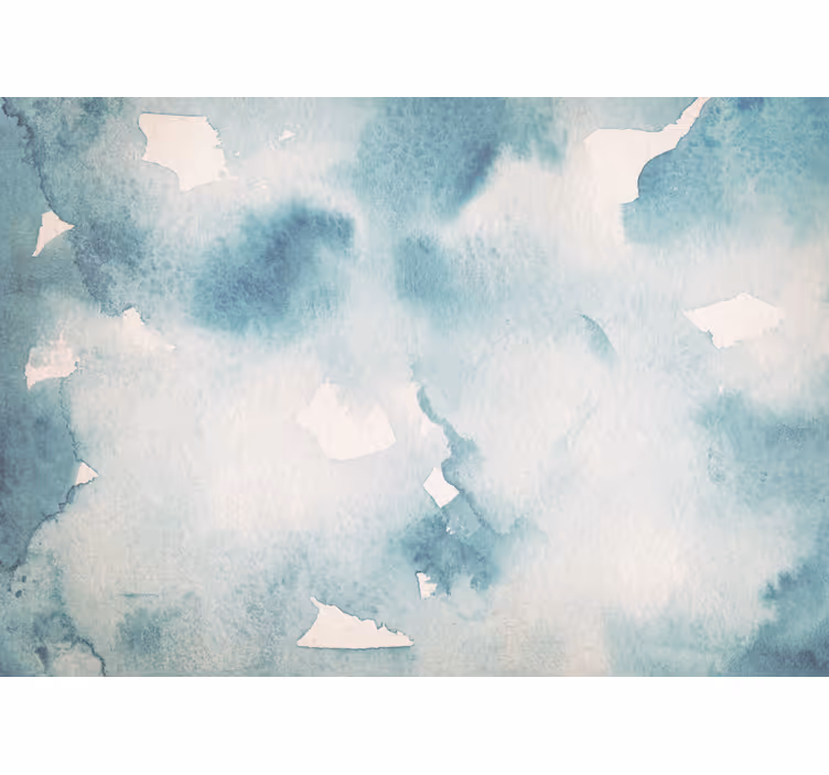 Papier peint design Vagues bleues de style "japandi" - TenStickers