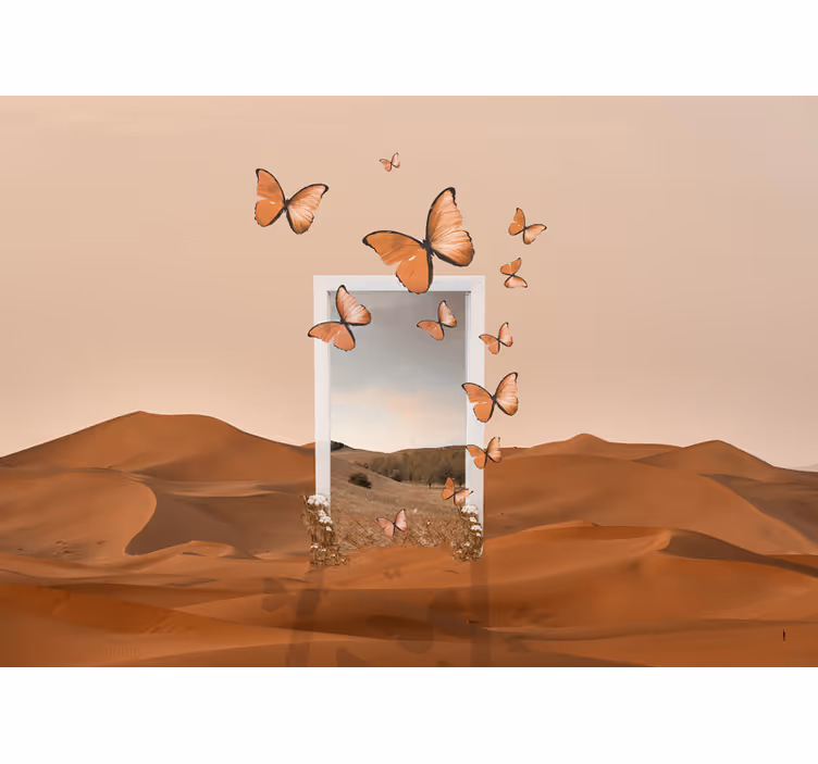 Tapisserie nature papillons volants - TenStickers