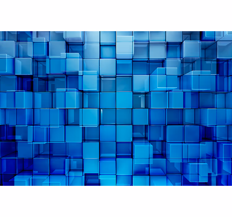 Tapisserie abstraite arrangement de cubes géométriques - TenStickers