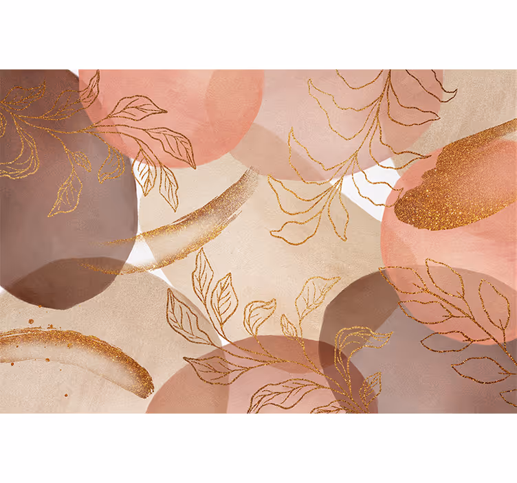Tapisserie salle de bain motif floral ornemental - TenStickers