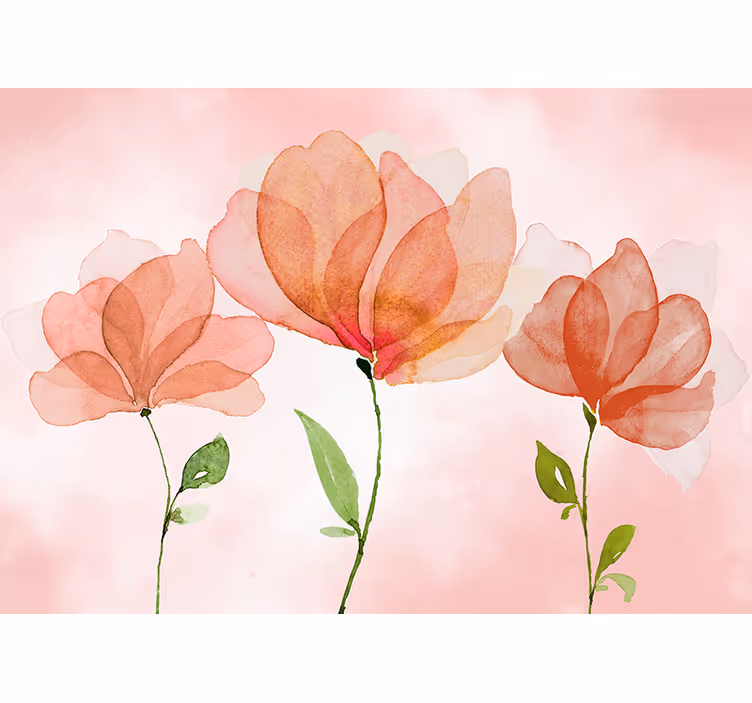 Tapisserie fleur Éléments floraux élégants - TenStickers